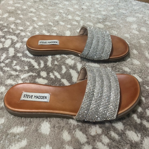 Steve Madden Rhinestone Slide Sandals - Picture 4 of 5
